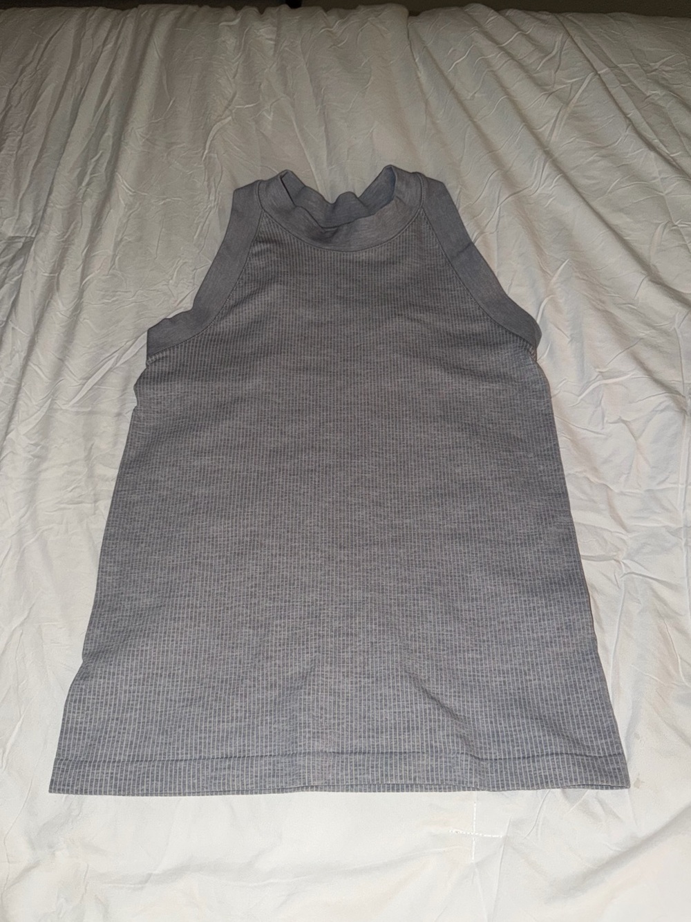 Athleta Heather Gray Ribbed High Neck Tank